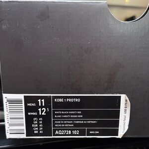 Nike Kobe I Protro in White, Black, and Red